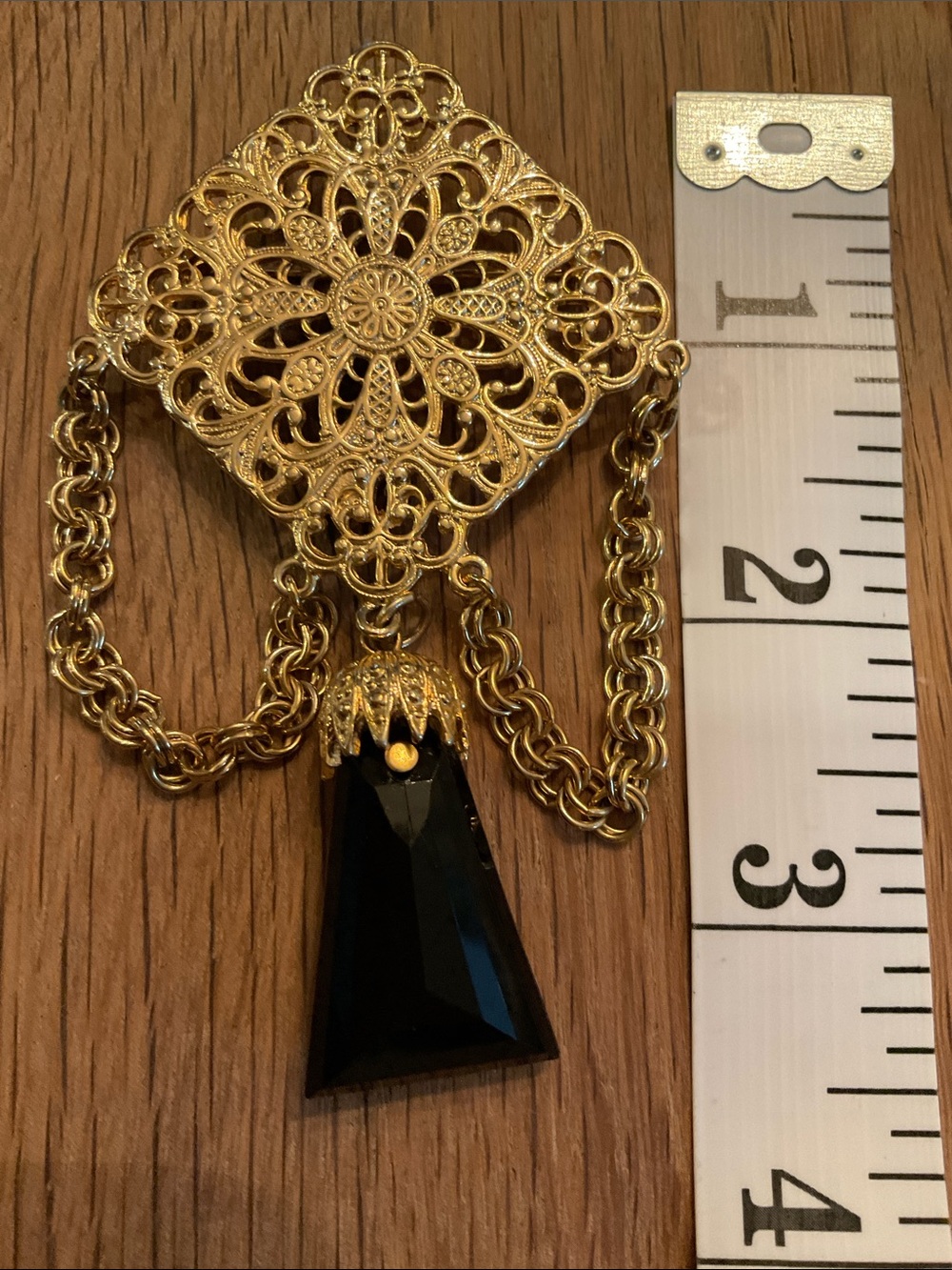 Victorian Revival Style Filigree Swag Brooch - Picture 4 of 5